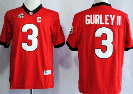 Georgia Bulldogs #3 Todd Gurley 2013 Red Limited Jerseys